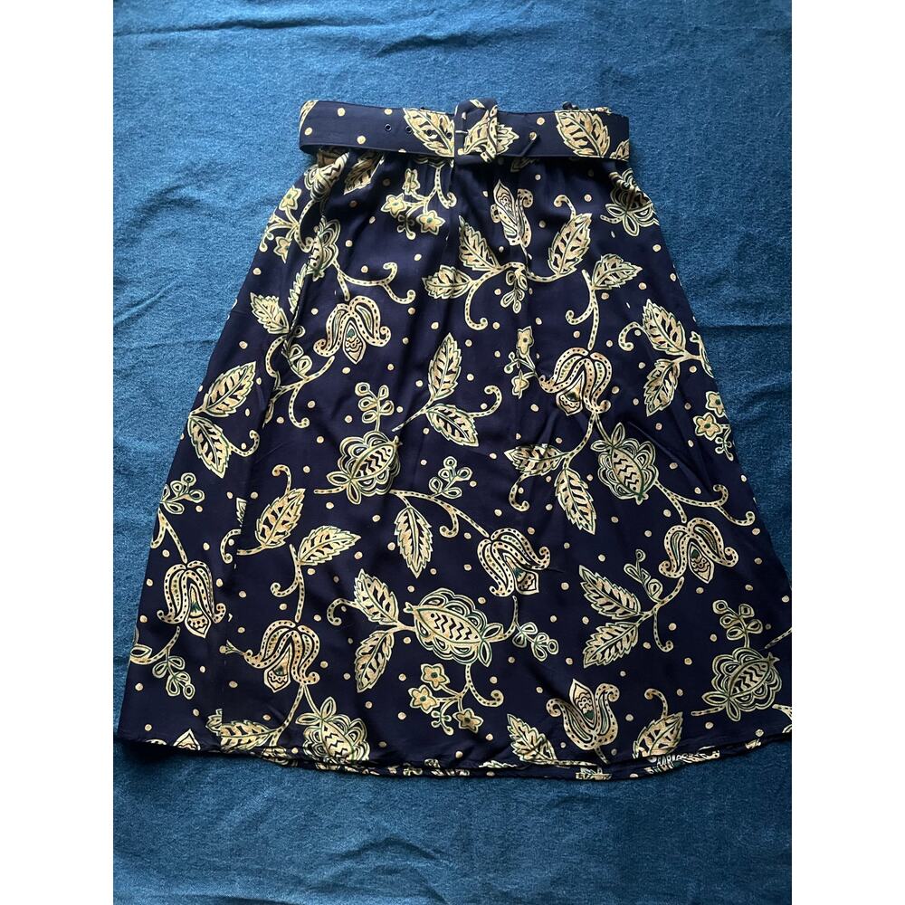80's Connections Related Separates 3 Piece Paisley Blouse, Skirt and Belt Set - Picture 3 of 6